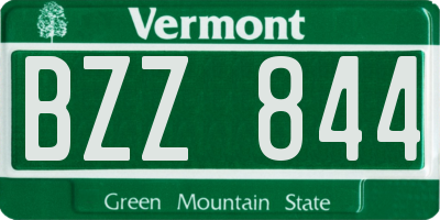 VT license plate BZZ844
