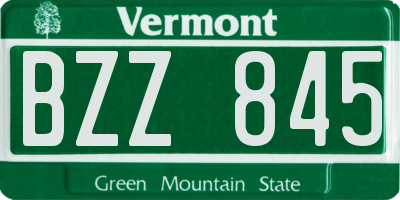 VT license plate BZZ845