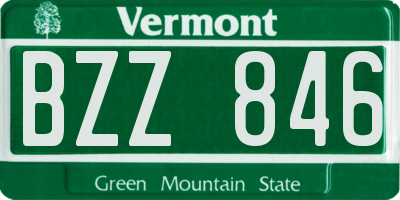 VT license plate BZZ846