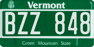 VT license plate BZZ848