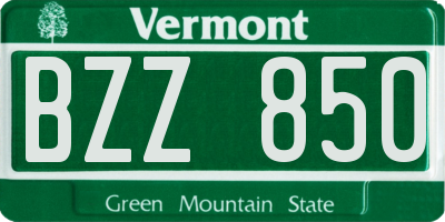VT license plate BZZ850