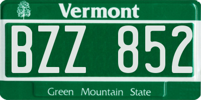 VT license plate BZZ852