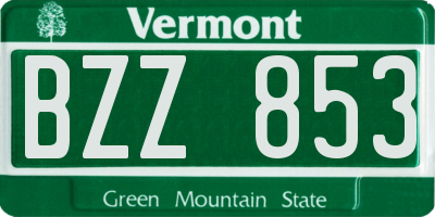 VT license plate BZZ853