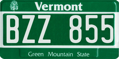 VT license plate BZZ855