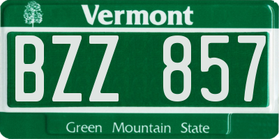 VT license plate BZZ857