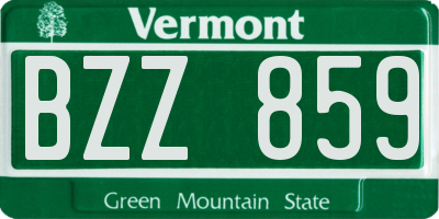 VT license plate BZZ859