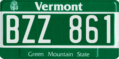 VT license plate BZZ861