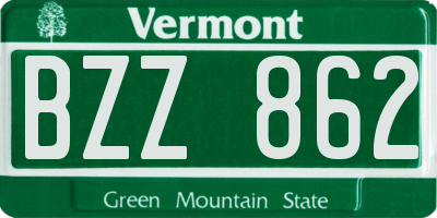 VT license plate BZZ862