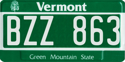 VT license plate BZZ863