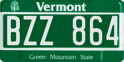 VT license plate BZZ864