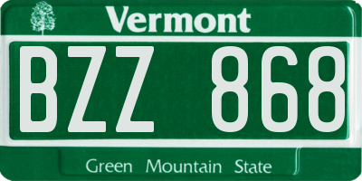 VT license plate BZZ868