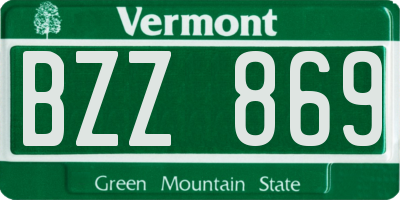 VT license plate BZZ869