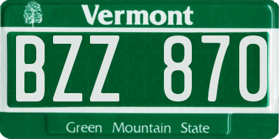 VT license plate BZZ870