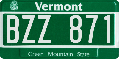 VT license plate BZZ871