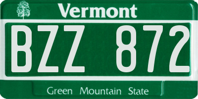 VT license plate BZZ872