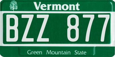 VT license plate BZZ877