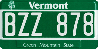 VT license plate BZZ878