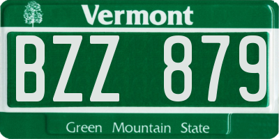 VT license plate BZZ879