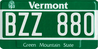 VT license plate BZZ880
