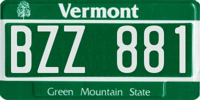 VT license plate BZZ881
