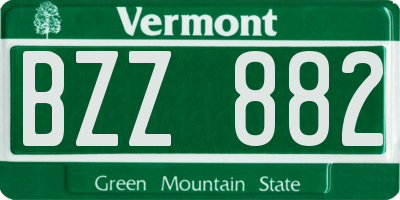 VT license plate BZZ882