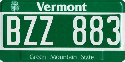 VT license plate BZZ883
