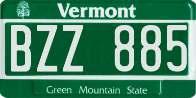 VT license plate BZZ885