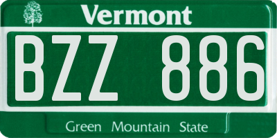 VT license plate BZZ886