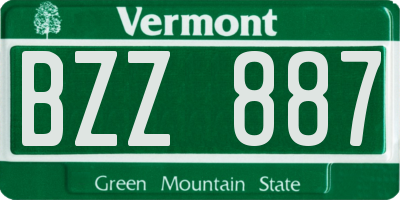 VT license plate BZZ887