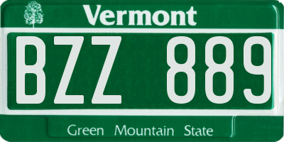 VT license plate BZZ889