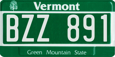 VT license plate BZZ891