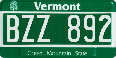 VT license plate BZZ892