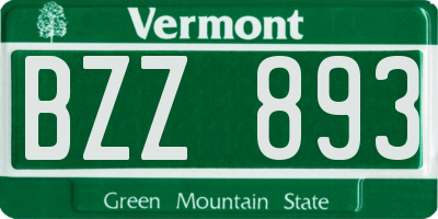 VT license plate BZZ893