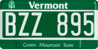 VT license plate BZZ895