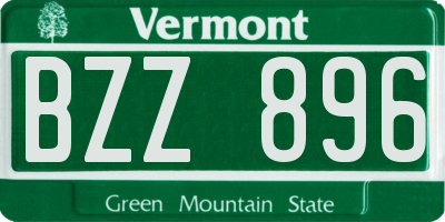 VT license plate BZZ896