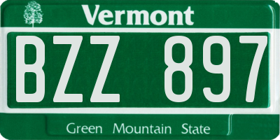 VT license plate BZZ897
