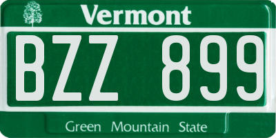 VT license plate BZZ899