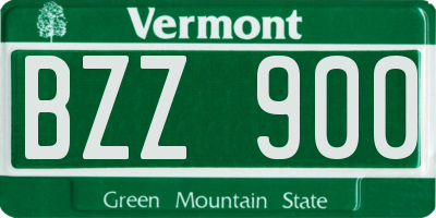 VT license plate BZZ900