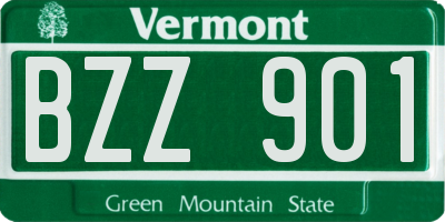 VT license plate BZZ901