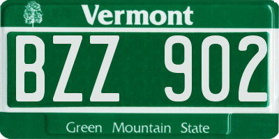 VT license plate BZZ902
