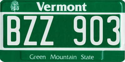 VT license plate BZZ903