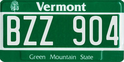 VT license plate BZZ904