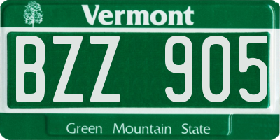 VT license plate BZZ905