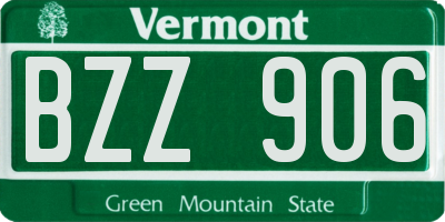 VT license plate BZZ906