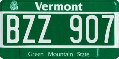 VT license plate BZZ907