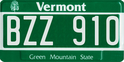 VT license plate BZZ910