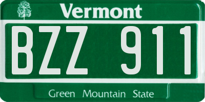 VT license plate BZZ911