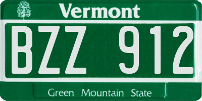 VT license plate BZZ912