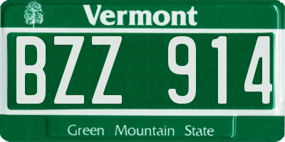 VT license plate BZZ914