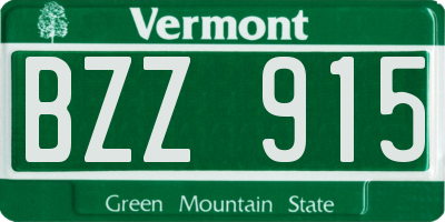 VT license plate BZZ915